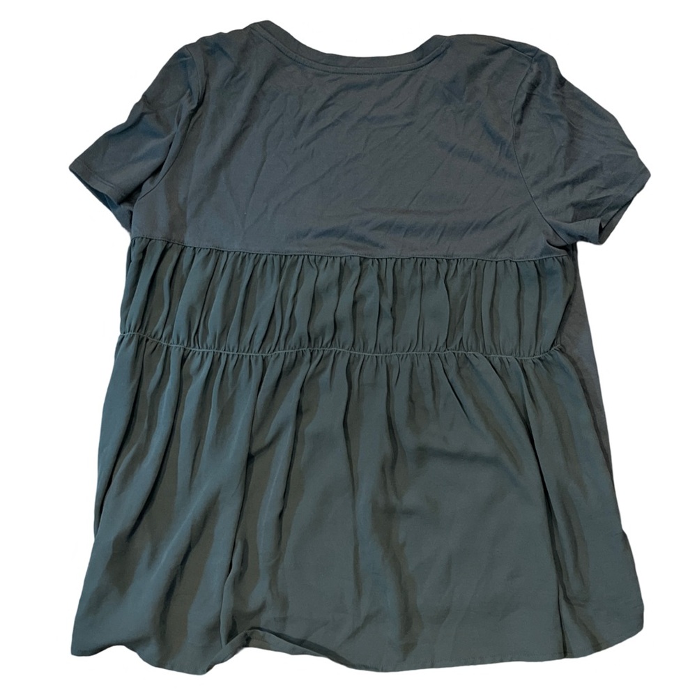 14th & Union dark green/gray top with chiffon back SZ M